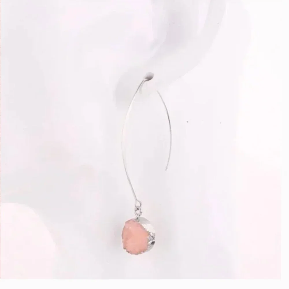 ⭐️❤️ FREE Stone Geo Geode Boho Peasant Hipster Hippie Pop Art Deco Chic Earrings